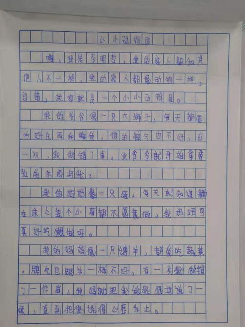 四年级小小动物园优秀作文400字