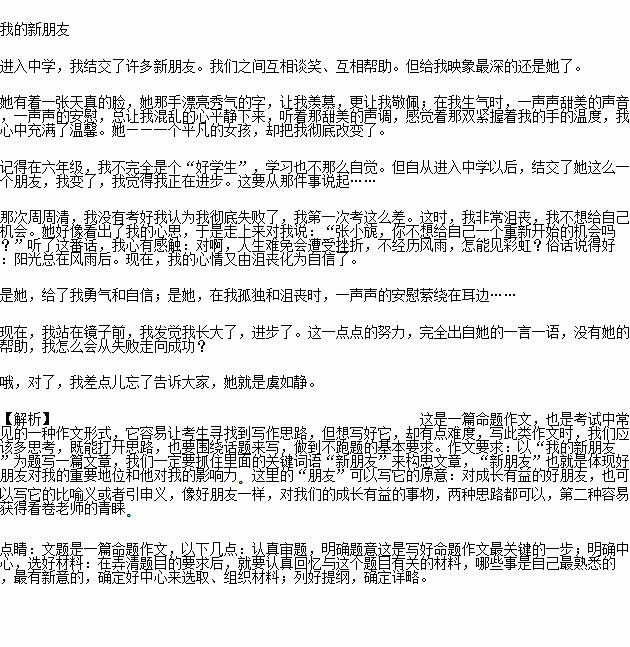 步入初中作文600字