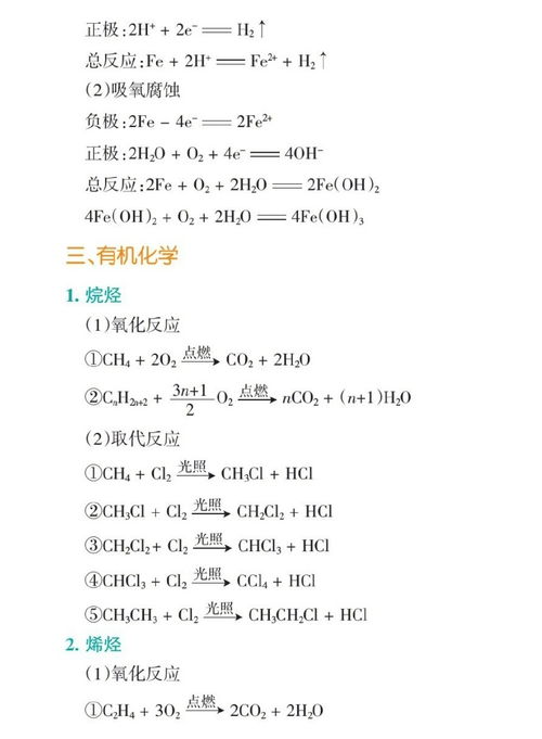 初三所有化学方程式归纳