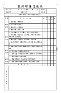 公开课听课评课记录表