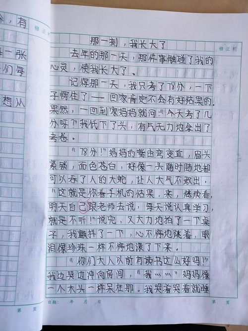 那一刻我长大了600字作文