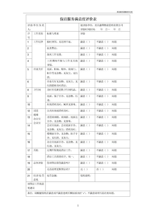 服务满意度评价