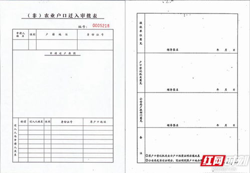 申请迁入户口申请表