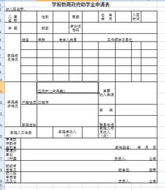 助学金申请表填写范例