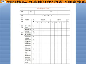 员工试用期转正考核表