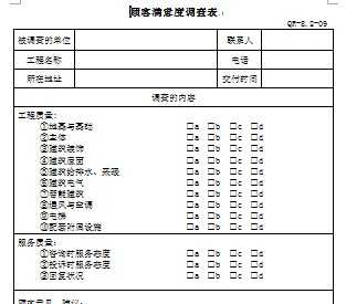 客户服务满意度调查表