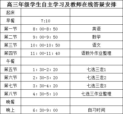 高一在家自学计划安排表